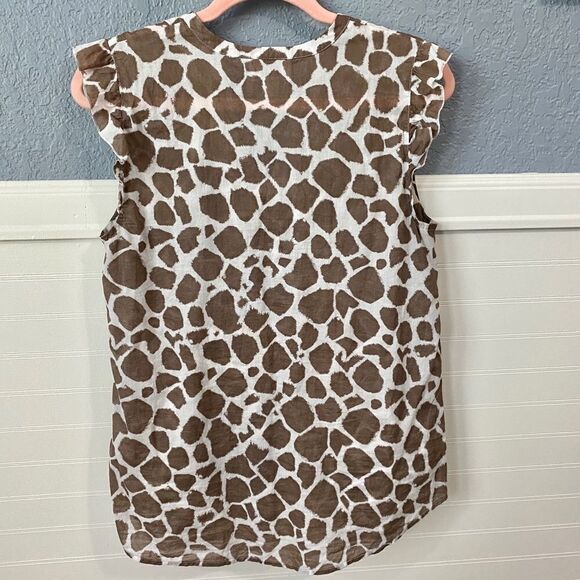 Loft White & Brown Leopard Print Blouse - Picture 2 of 5